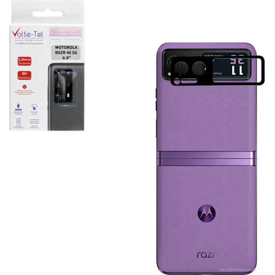 Volte-Tel Tempered Glass Motorola Razr 40 5G 6.9'' 9H 0.30mm For Camera BLACK