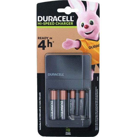 Duracell CEF14 4h Charger incl. 2xAa 1300mAh + 2xAaa 750mAh