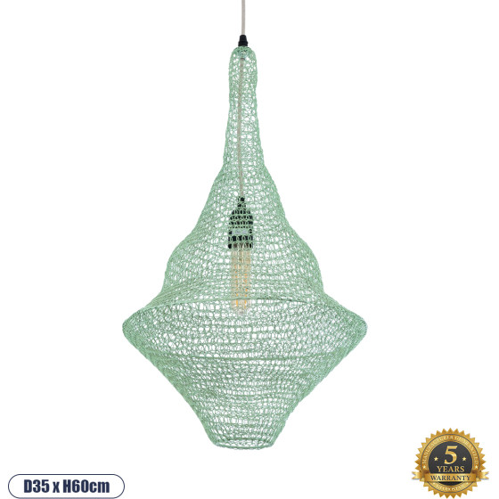 GloboStar Kentucky Vintage �������� ��������� ������ �������� 1 x E27 AC220-240V IP20 - �35 x �60cm - Apple Green ��������� ������ - 5 ������ ������� - (01873)