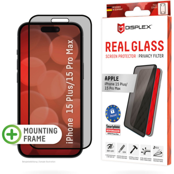 Displex Real Glass 3D Apple Iphone 15 Plus / 15 Pro Max Privacy With Applicator - (01845)