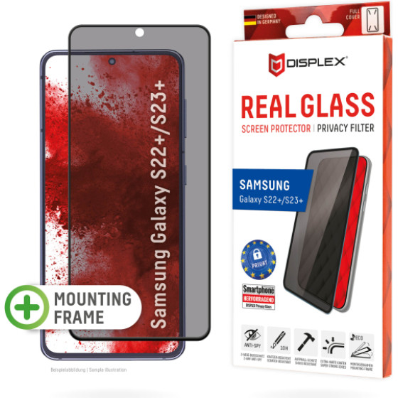 Displex Real Glass 3D Curved Samsung S22 Plus / S23 Plus Privacy - (01776)