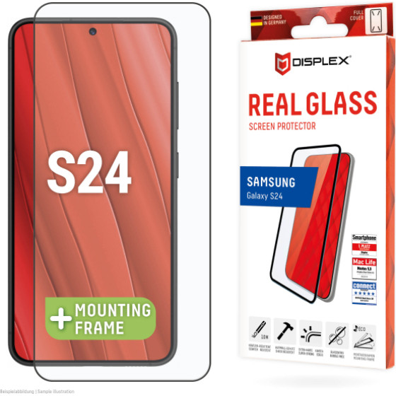 Displex Real Glass 3D Curved Samsung S24 Black - (01897)