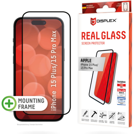 Displex Real Glass 3D Full Glue Iphone 15 Plus / 15 Pro Max Black - (01843)