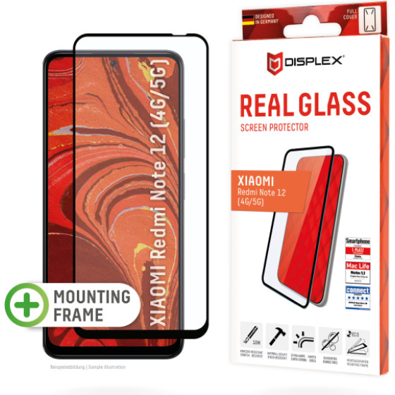 Displex Real Glass 3D Xiaomi Redmi Note 12 4G/5G Black - (01864)