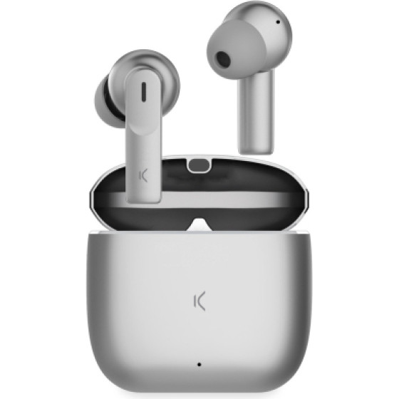 Ksix Bluetooth Meteor Metallic Case Tws Enc Silver - (BXTW10PL)
