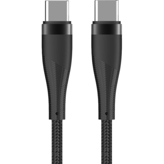 Maxlife Type C To Type C Nylon Data Cable 100W 1m Black - (MXUC-08100B)