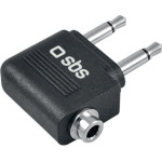 SBS Audio Splitter Adapter Female Jack 3.5mm To 2X Male Jack 3.5mm Jack - (TEADAPTJACKAIR)