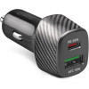 SBS Car Charger 2 Ports USB/Type C Pd 25W Black - (CRPD25W)