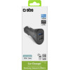 SBS Car Charger Fast 2 Usb Ports 12W 2.4A Black - (CR2USB24AFAST)