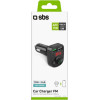 SBS Car Charger Fm Transmitter 15W 3.4A Black - (CARFM2USB)