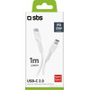 SBS Data Cable Type C To Type C 1m 25W White - (CABLETCC10W)