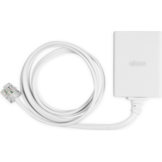 SBS Ekon By Adsl Filter RJ11 2 x RJ11 1m Cable White - (LFIXADSL10RJ11)