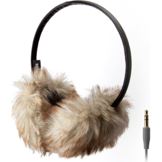 SBS Handsfree Stereo Earset 3.5 Jack Fur - (HEADPHONEFURW)