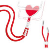 SBS Neck Strap Heart Shaped For Smartphones Red - (UNILACEHEART2)