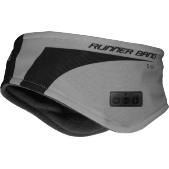 SBS Sport Runner Band With Wireless Intergrated Earset Grey - (SPORTHEADBANDB)