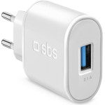 SBS Travel Charger 10W 2.1A White - (TR1USB2AWFAST)