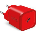 SBS Travel Charger Pd 20W Gan Red - (TRGAN1C20R)