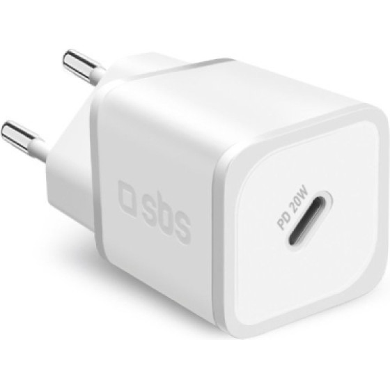 SBS Travel Charger Pd 20W Gan White - (TRGAN1C20W)