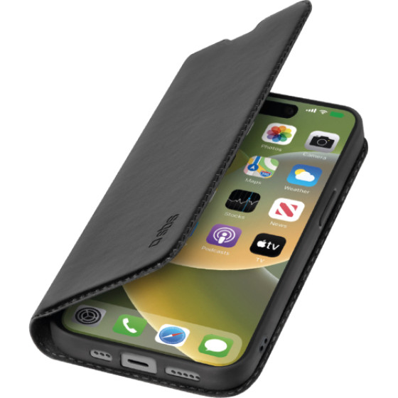 SBS Wallet Lite Book Case Iphone 15 Plus Black - (BKLITEIP1567K)