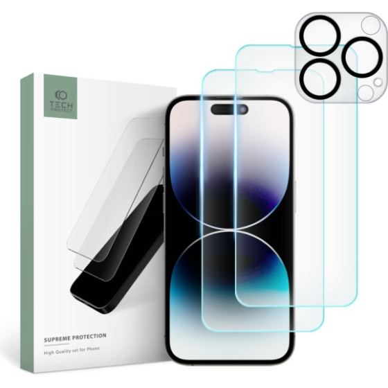Tech-Protect Supreme Set Tempered Glass Camera + Screen Iphone 14 Pro Max - (TPSUIP14PM)