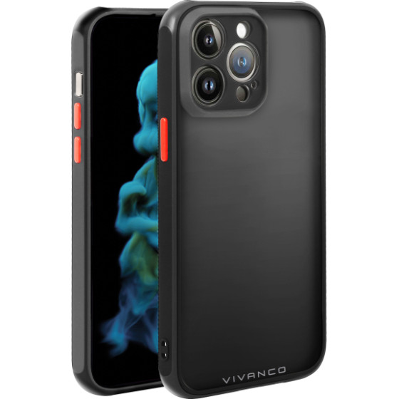 Vivanco Frosted Cover Iphone 14 Pro Max Semi transparent/Black Backcover - (63502)