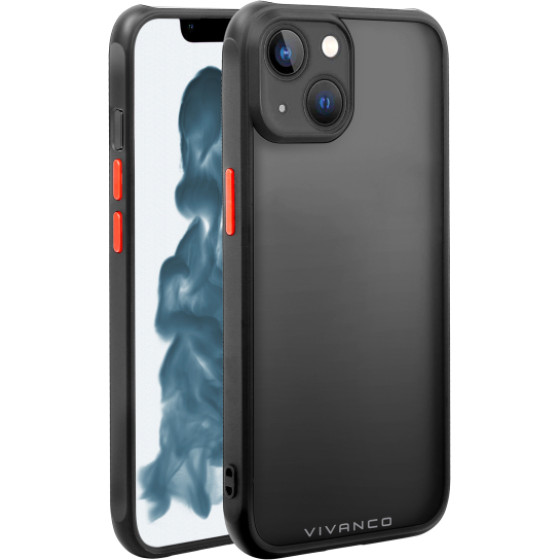 Vivanco Frosted Cover Iphone 14 Semi transparent/Black Backcover - (63452)