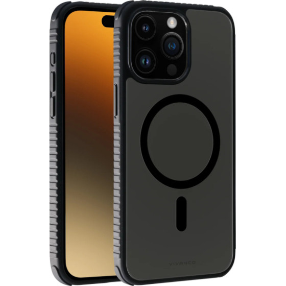 Vivanco Mag Solid Elite Cover Iphone 15 Pro Max semi-Transparent Black Backcover - (63921)