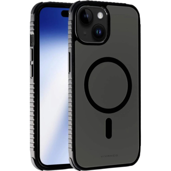 Vivanco Mag Solid Elite Cover Iphone 15 semi-Transparent Black Backcover - (63889)