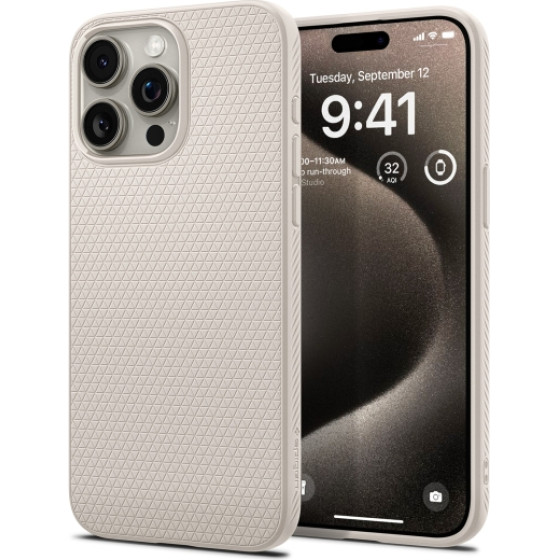Spigen Liquid Air Iphone 15 Pro Max Natural Titanium Backcover - (ACS07212)
