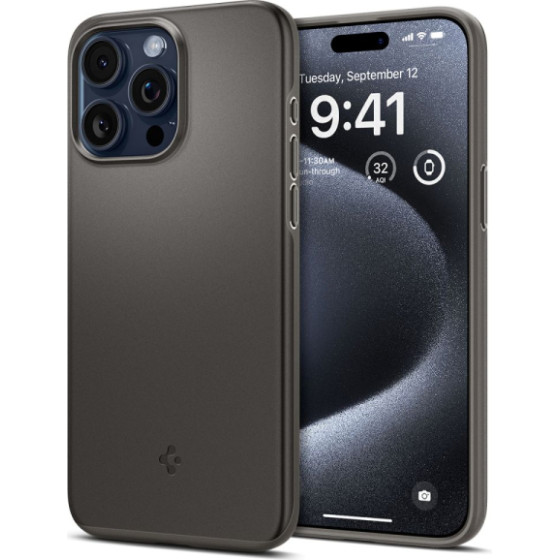 Spigen Thin Fit Iphone 15 Pro Gunmetal Backcover - (ACS06687)