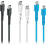 SBS 3 Pieces Data Cable Type C To Type C 1.2m Black / Blue / White - (KITCC3X1WBK)