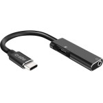SBS Audio Adaptor Type C To Jack 3.5 And Charging Black - (JACKTYCCHARGK)
