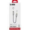 SBS Audio Cable Mfi Lightning To Jack 3.5 Female 15cm Silver - (ADAPTJACKMFIW)