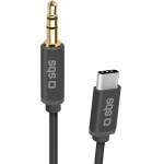 SBS Audio Cable Type C To Jack 3.5 1m Black - (CABLE35TYCK)