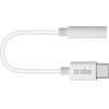 SBS Audio Cable Type C To Jack 3.5 Female 9cm White - (INTJACKTYCFMW)