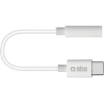 SBS Audio Cable Type C To Jack 3.5 Female 9cm White - (INTJACKTYCFMW)