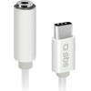 SBS Audio Cable Type C To Jack 3.5 Female 9cm White - (INTJACKTYCFMW)