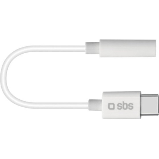 SBS Audio Cable Type C To Jack 3.5 Female 9cm White - (INTJACKTYCFMW)