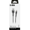 SBS Data Cable Mfi Usb 2.0 To Lightning 1m Black - (CABLEUSBIP589K)