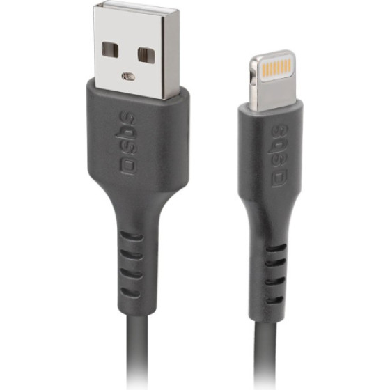 SBS Data Cable Mfi Usb 2.0 To Lightning 1m Black - (CABLEUSBIP589K)