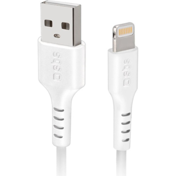SBS Data Cable Mfi Usb 2.0 To Lightning 1m White - (CABLEUSBIP589W)
