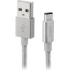 SBS Data Cable Type C 1.5m Nylon Barined Silver - (CABLETC15BS)