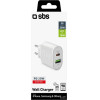 SBS Travel Charger 2 Ports USB/Type C Pd 20W White - (TRPD20W)