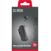 SBS Wireless Earphone Retractable Roller Clip Black - (ROLLCLIPBTK)