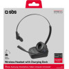 SBS Wireless Mono Headphone With Charging Base Black - (SMMONOHEADBTK)