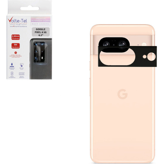 Volte-Tel Tempered Glass Google Pixel 8 5G 6.2'' 9H 0.25mm 3D Curved For Camera BLACK - (5205308356124)