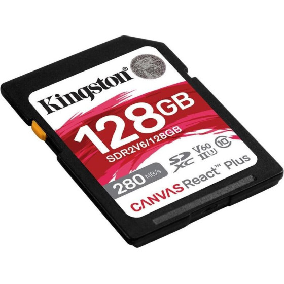 Kingston Sd Card 128GB Cnvas React Plus Sdxc U3 - (SDR2V6/128GB)