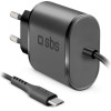 SBS Travel Charger Fixed 2.1A + Data Cable Micro Usb 1m Black - (TRMICRO21AFAST)
