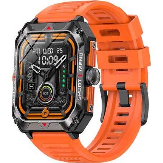 Lamtech Sport Watch BT5.1 With Health Sensor & Sport Tracking Square Tft 2.02' Display B.Orange - (LAM113492)