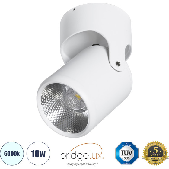 GloboStar Detronic ����������� ��������� Spot Downlight Led 10W 1350lm 24� Ac 220-240V IP20 �9cm x �16cm - ��������� - ����� - ����� ����� 6000K - Bridgelux Cob - Tuv Certified Driver - 5 ������ ������� - (60500)